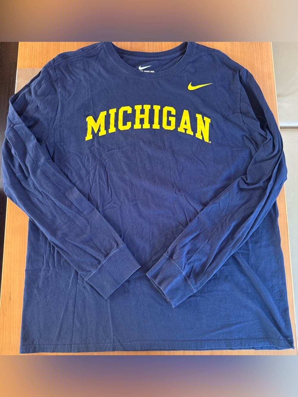 Classic Nike University of Michigan Long Sleeve Crewneck T Shirt SZ XL
